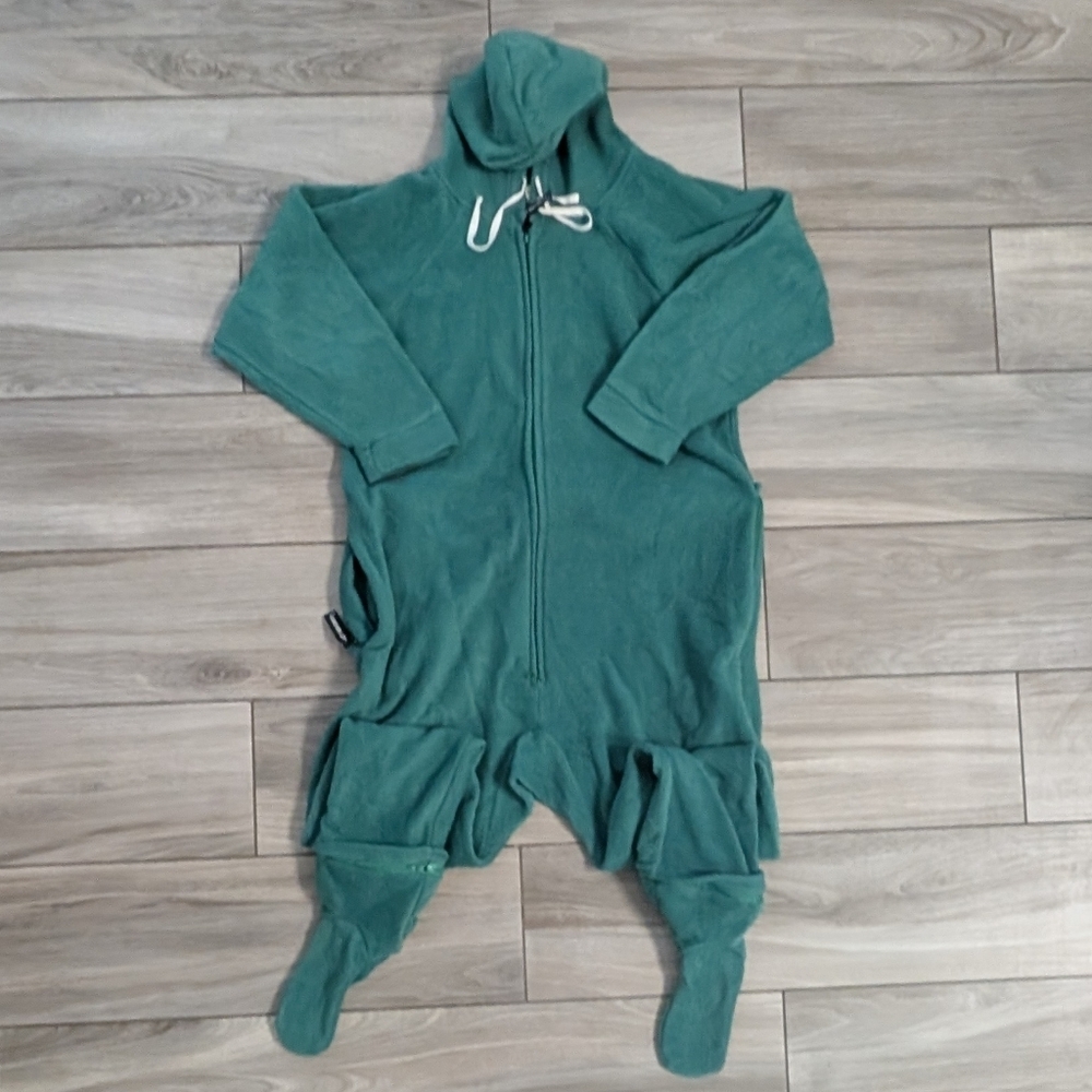 Forever Lazy Emerald Green Fleece Onesie With Detachable Feet And Back Zip